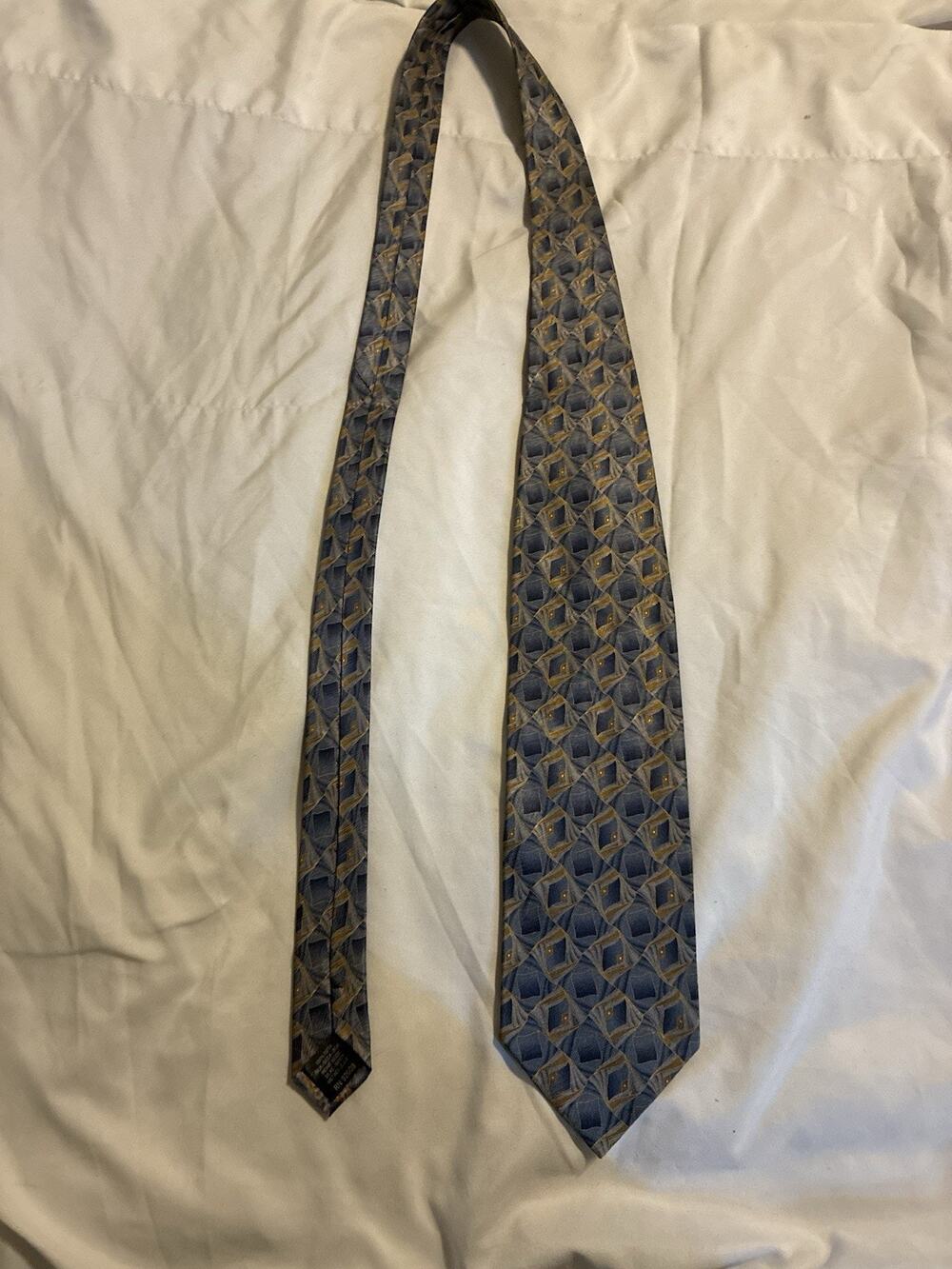 VINTAGE Gino Rossi 1970s-80s Original Stylish Hand Made Pure Silk Retro Tie
